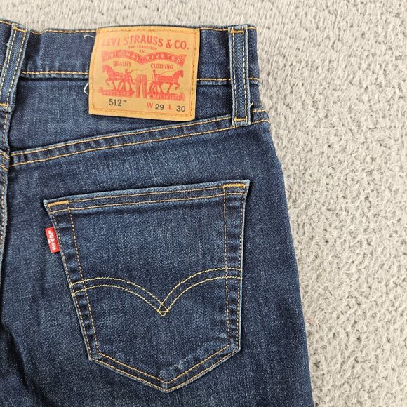 Levis 512 Slim Taper Jeans Mens 29x30 Blue Denim Levi's Flex Stretch Comfort Fit - Picture 15 of 16